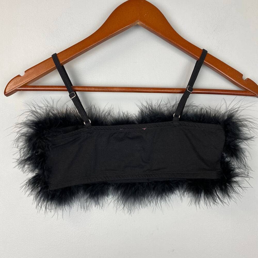 Sugar Thrillz Black Feather Bralette Dolls Kill - Adjustable - Picture 3 of 6
